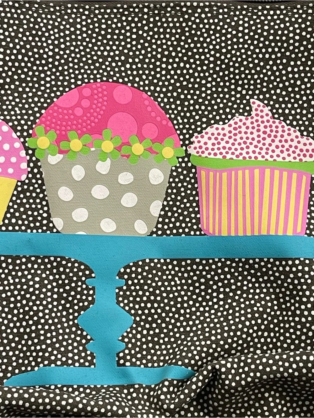 Thirty-one Cupcake Print Canvas Zipper Pouch